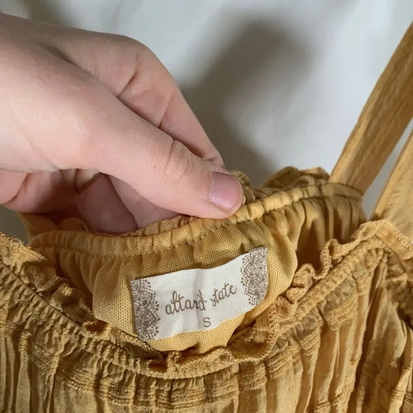 altar'd state Mini Dress Women's Small Yellow Tiered Sleeveless Sundress - Picture 4 of 8